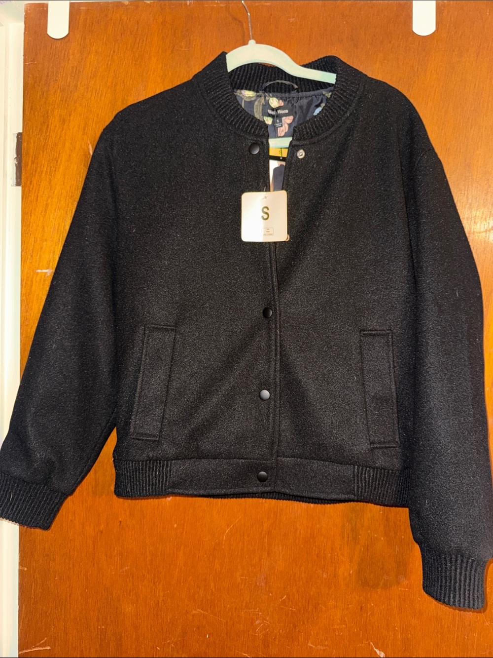 Well Worn Black Bomber Jacket